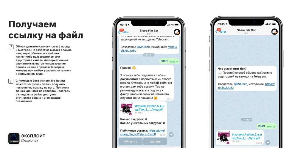 Как получить ссылку на файл в телеграмм